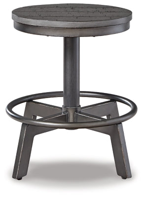 Signature Design by Ashley Torjin Industrial Adjsutable Swivel Stool， Set of 2， Gray