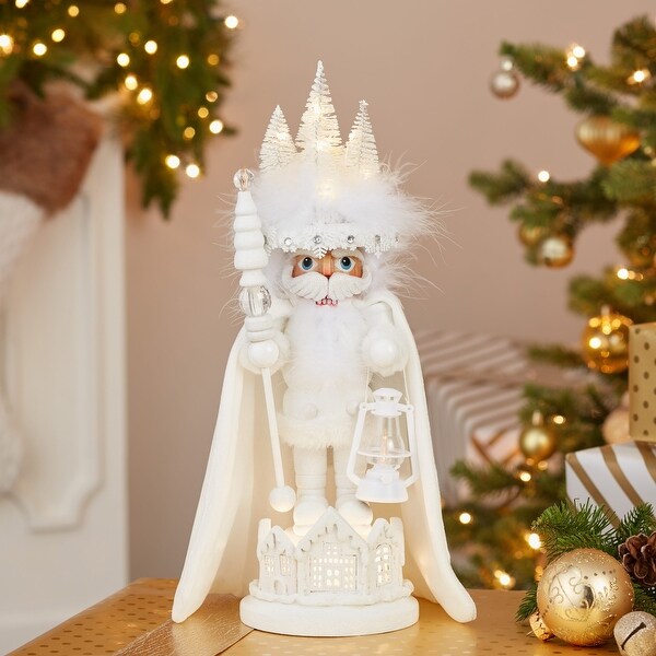 Kurt Adler 15Inch Hollywood White Winter LED Hat Nutcracker