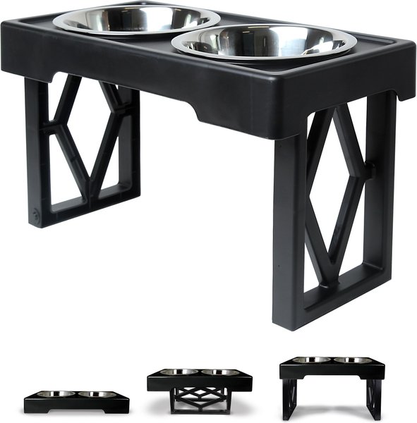 Pet Zone Designer Diner Adjustable Elevated Dog and Cat Bowls， 7-cup