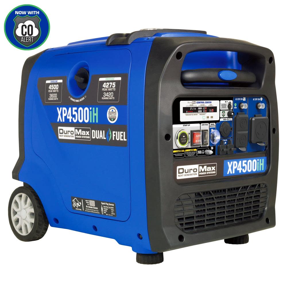 Duromax XP4500iH Portable Generator 4500 Watt 223cc Dual Fuel Digital Inverter Hybrid ;