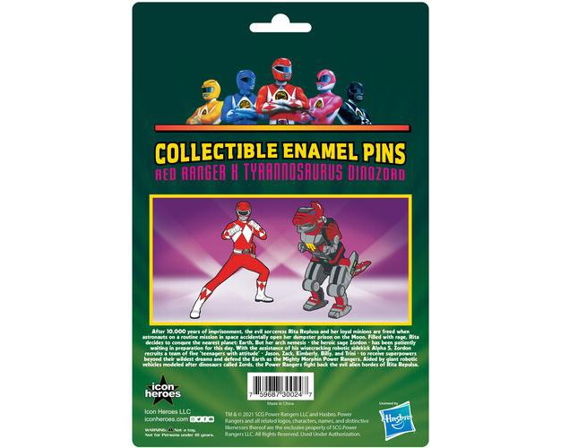 Icon Heroes Icon Heroes Power Rangers Red Ranger X Tyrannosaurus Zord Pin Set