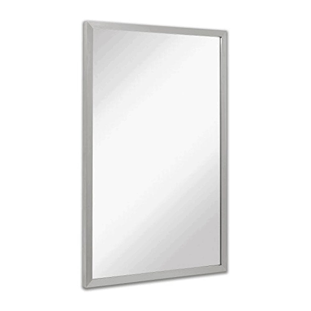 Commercial Restroom Brushed Metal Rectangular Mirror