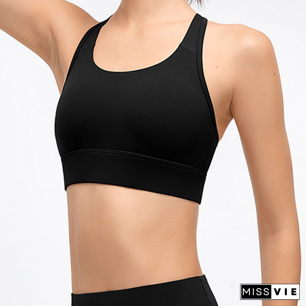 Pure Color Sports Bra Tank Tops