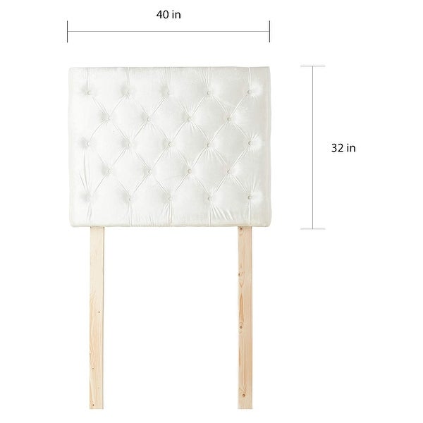 Tufted Velvet Plush College Dorm Headboard - White - - 28179527