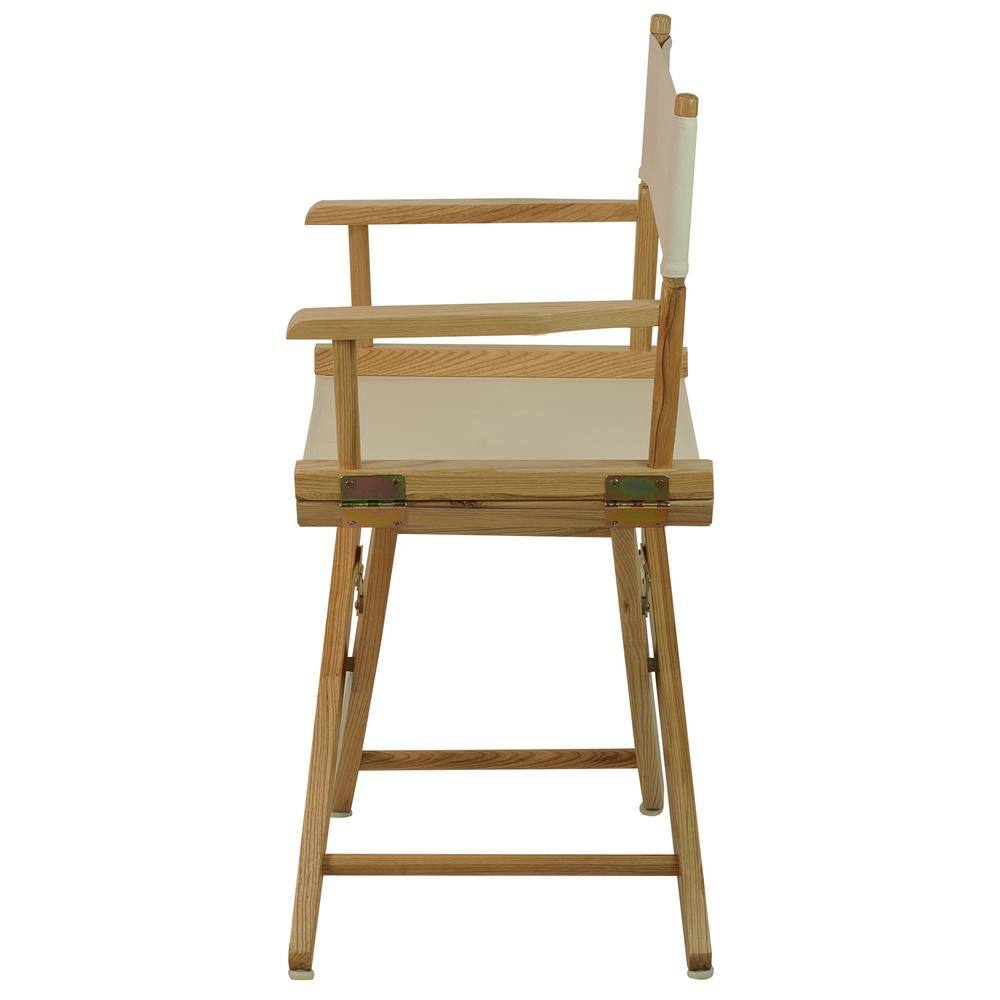 American Trails 18 in. Extra-Wide Natural Wood FrameNatural Canvas Seat Folding Directors Chair 206-00032-12