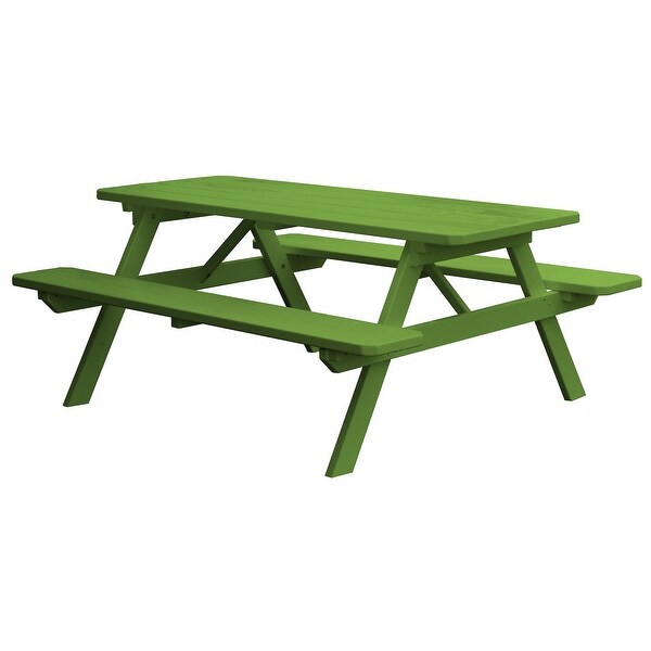 Pine 8' Picnic Table with Attached Benches