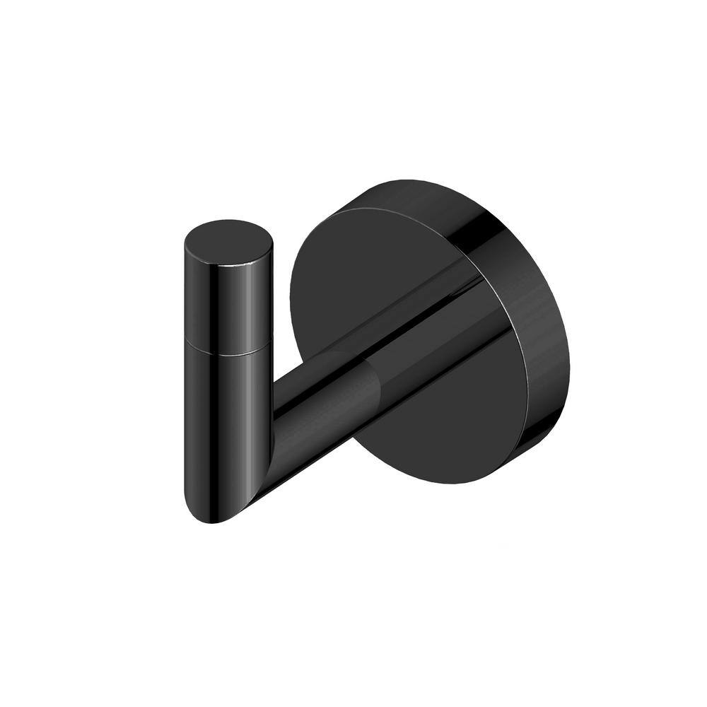 PRIVATE BRAND UNBRANDED Cartway Modern Wall Mounted Bathroom Robe Hook in Matte Black Finish 2550MB-RH