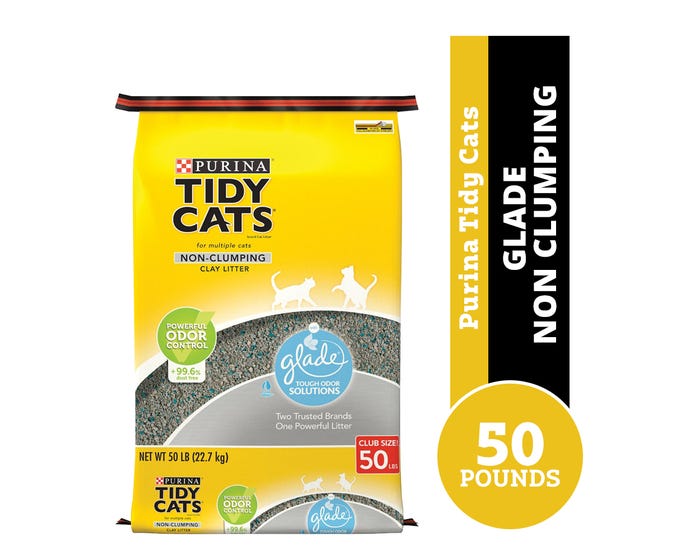 Purina Tidy Cats Glade Tough Odor Solutions Clear Springs Non-Clumping Cat Litter - 50lb. Bag