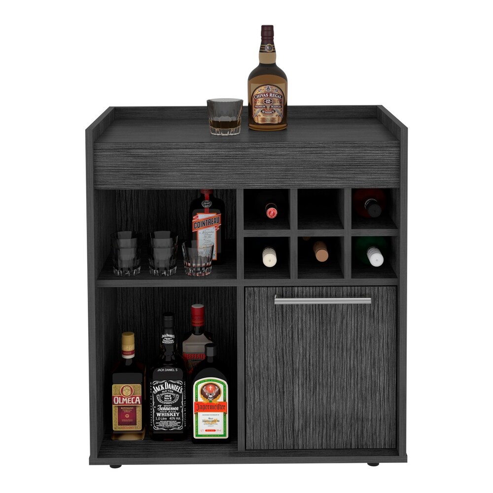 Bar Cabinet With Two Concealed Shelves And Six Wine Cubbies