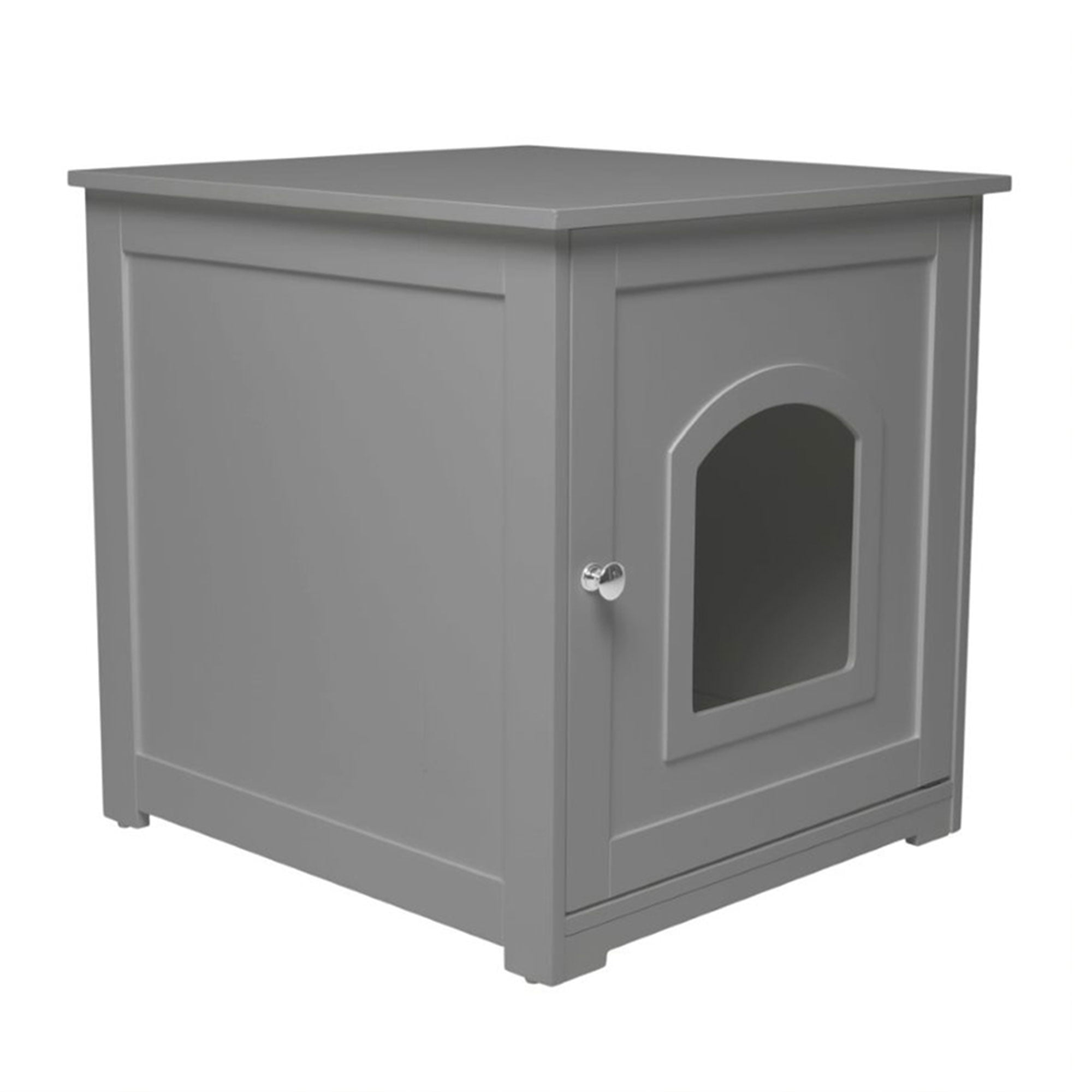 zoovilla Kitty Litter Loo Indoor Hidden Litter Box Enclosure Furniture， Gray