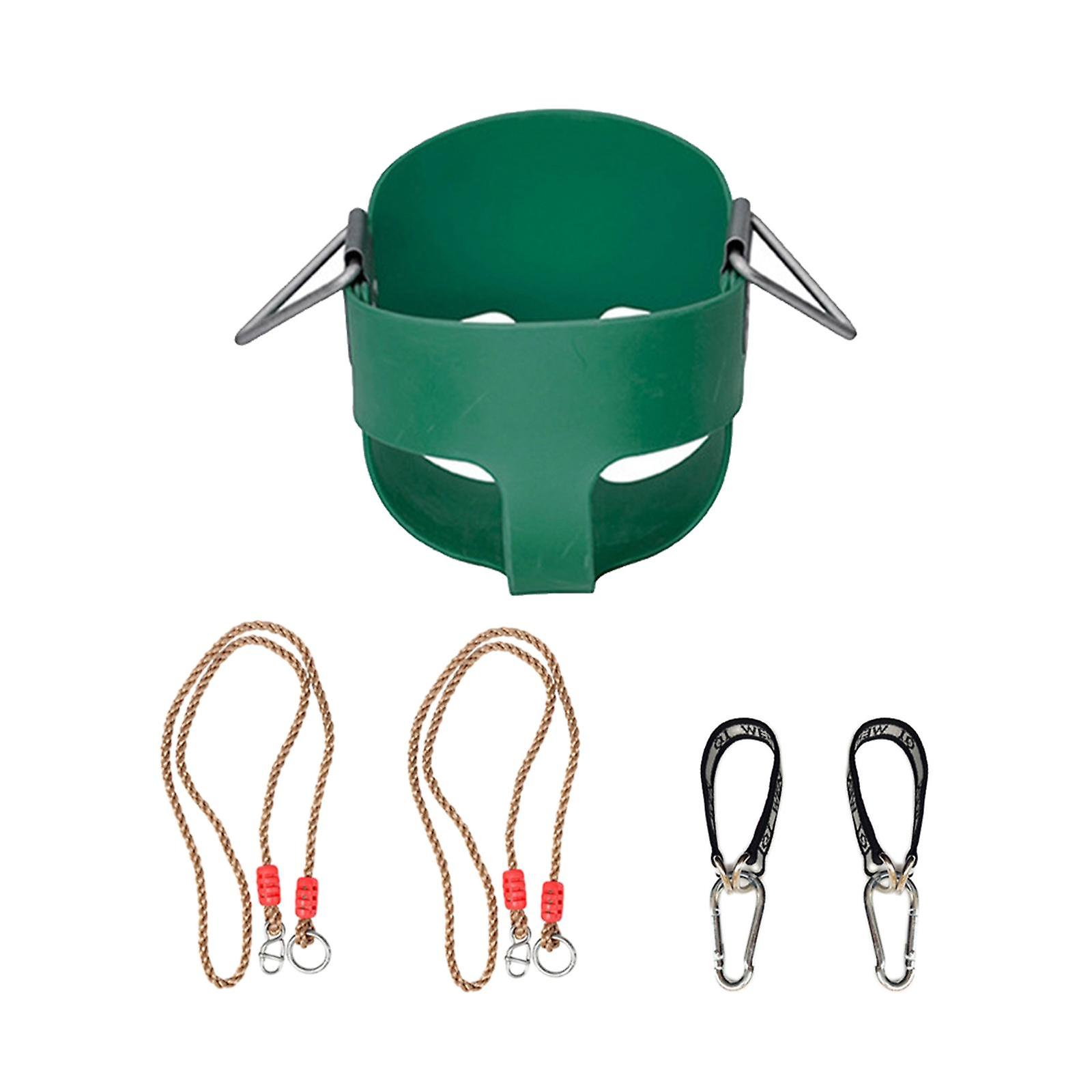 Swing Seat Swing Sets With Hooks High Back Bucket Swing For Tree Indoor Yard Green