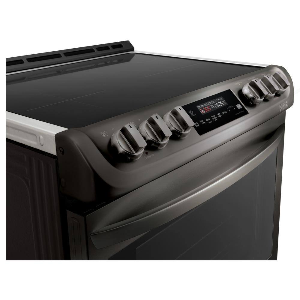 LG 6.3 cu. ft. Smart Slide-In Electric Range with ProBake Convection Induction  Self-Clean in Black Stainless Steel LSE4616BD