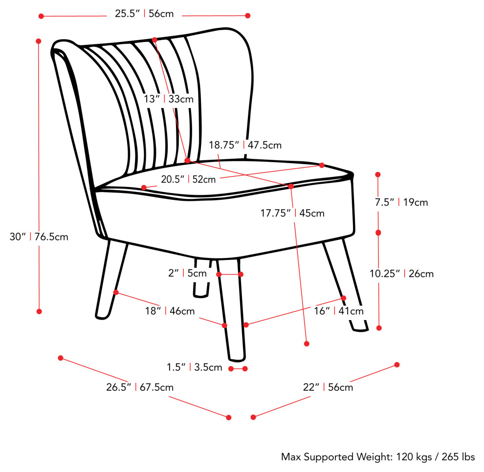 CorLiving Lynwood Velvet Accent Chair   Midcentury   Armchairs And Accent Chairs   by CorLiving Distribution LLC  Houzz