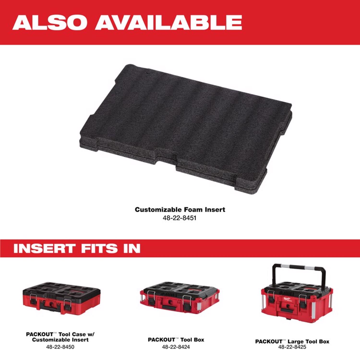 MW Packout 20 in. Tool Case with Foam Insert Black/Red