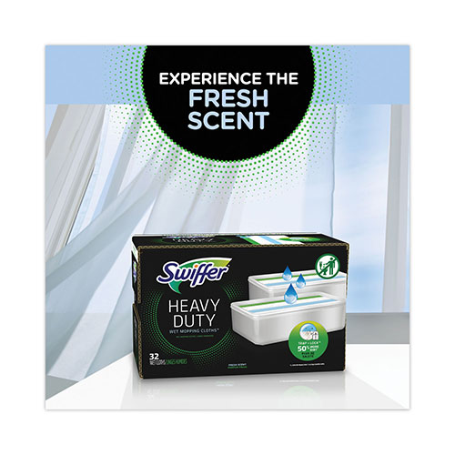 Procter and Gamble Swiffer Heavy-Duty Wet Refill Cloths | 10 x 8， Open Window Fresh， 20