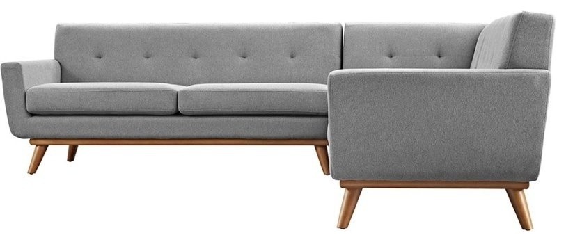 Hawthorne Collections Corner Sectional in Expectation Gray   Midcentury   Sectional Sofas   by Homesquare  Houzz