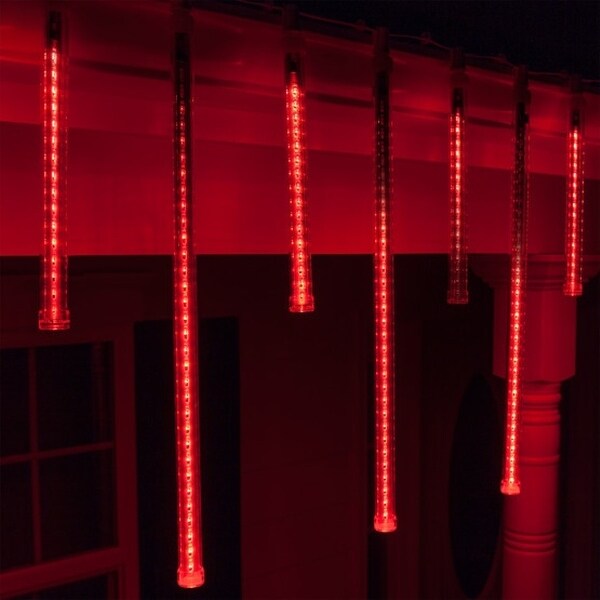 Red LED Lighted Red Dripping Icicle Tube Christmas Light