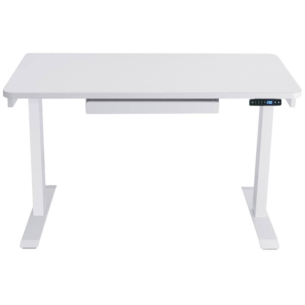 Motionwise 48 in. Rectangular White 1 Drawer Standing Desk with Adjustable Height Feature SDG48W