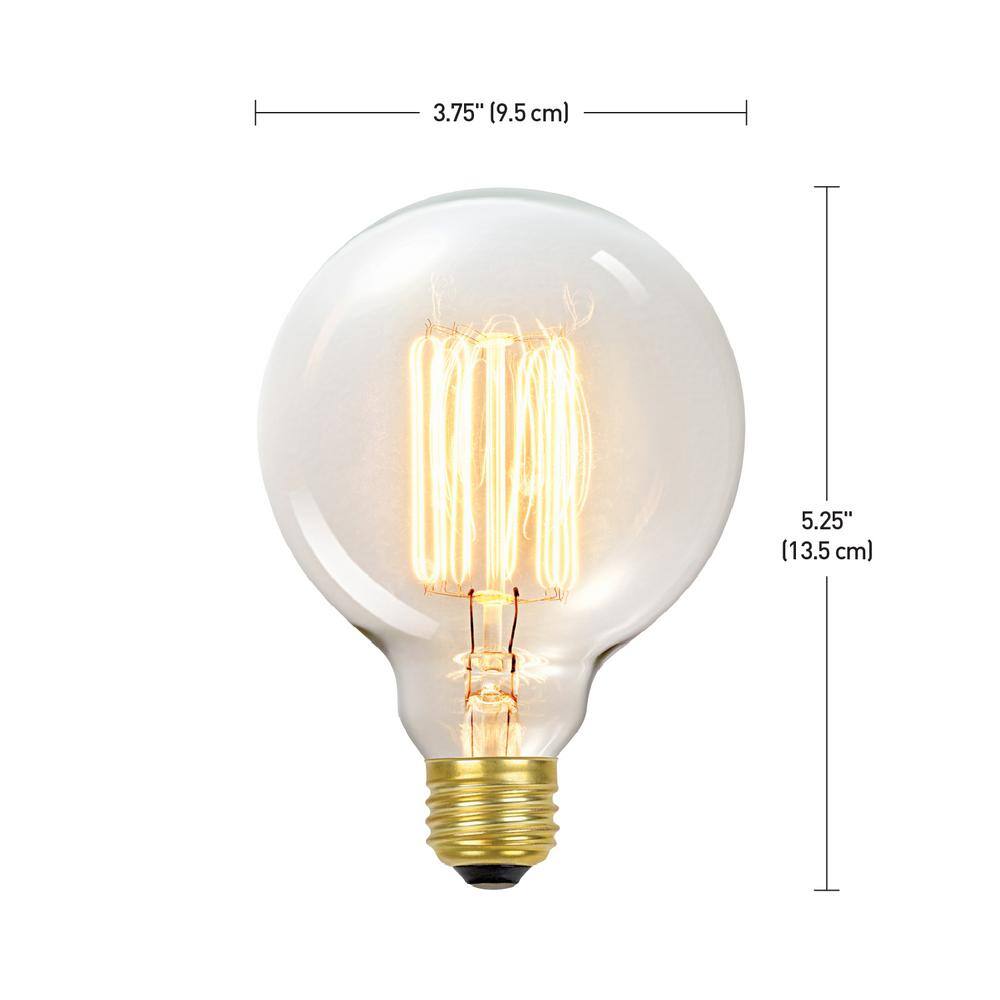 Globe Electric 60 Watt G30 Dimmable Cage Filament Vintage Edison Incandescent Light Bulb Warm Candle Light 01320