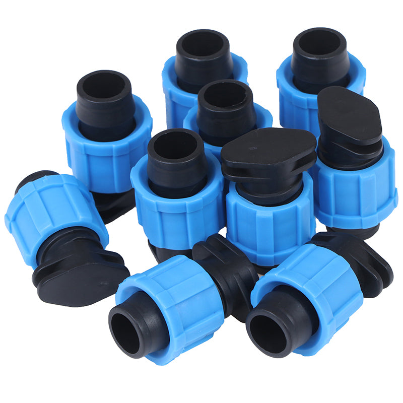 10PCS 16mm Drip Irrigation Tape End Plug Pipe Fitting Connectors Thread Lock