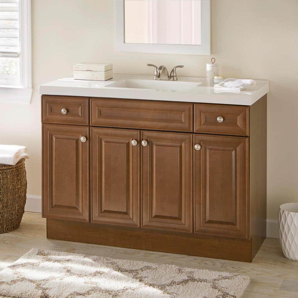 Glacier Bay Glensford 48 in W x 2165 in D x 3421 in H Bath Vanity Cabinet Only in Butterscotch