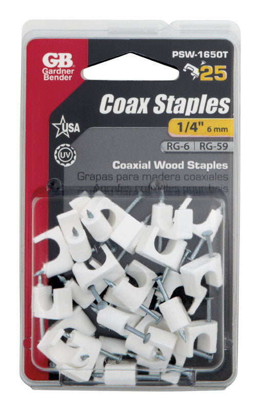 STAPLE COAXL WH 1/4