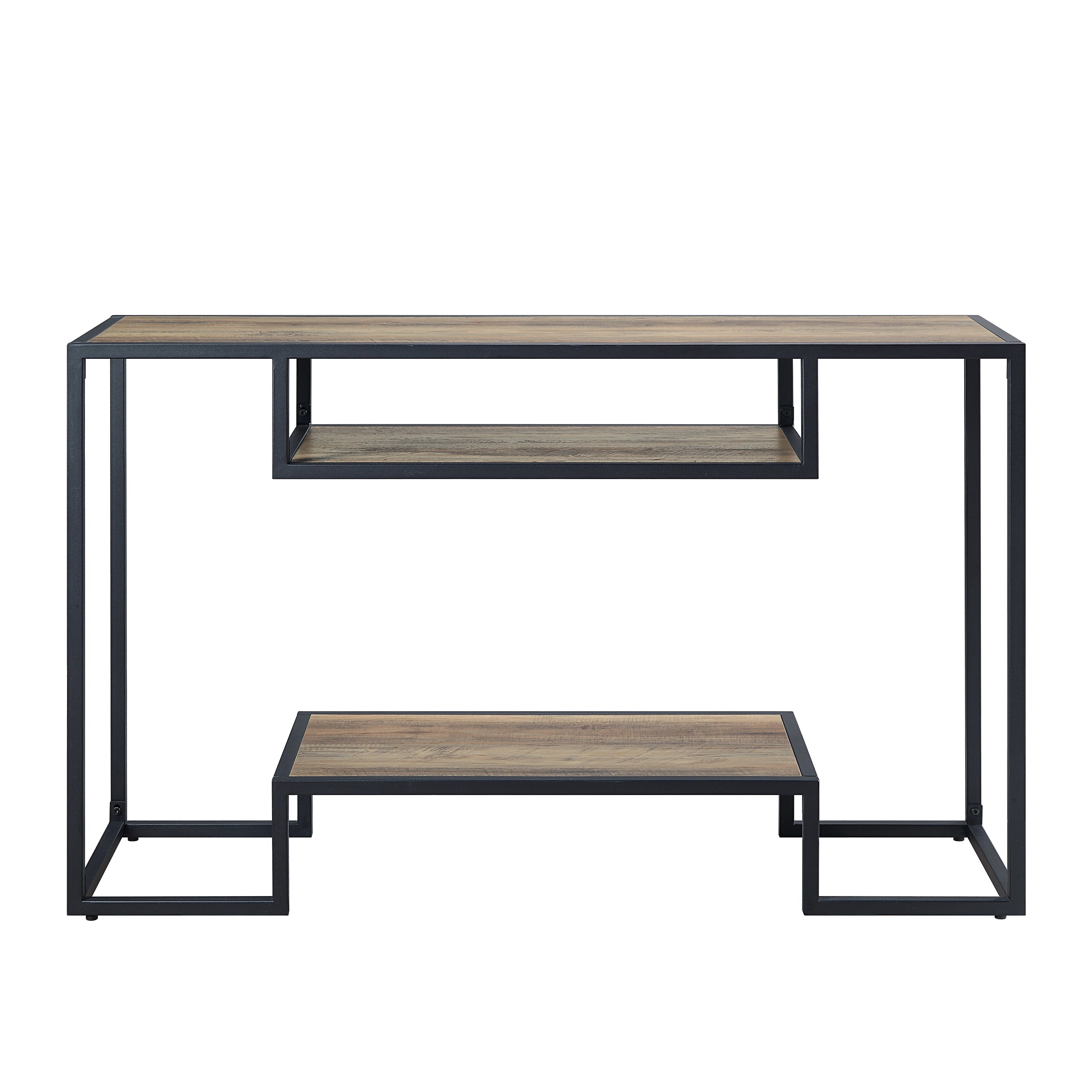 Industrial Style Industrial Metal Base Composite Wood Console Table， Suitable for Living Room， Hallway， Office