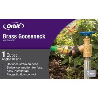 Orbit Brass Gooseneck with Shut-Off 27935