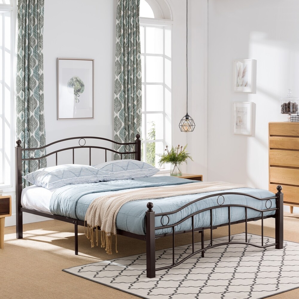 Bouvardia Contemporary Iron Bed Frame by Christopher Knight Home