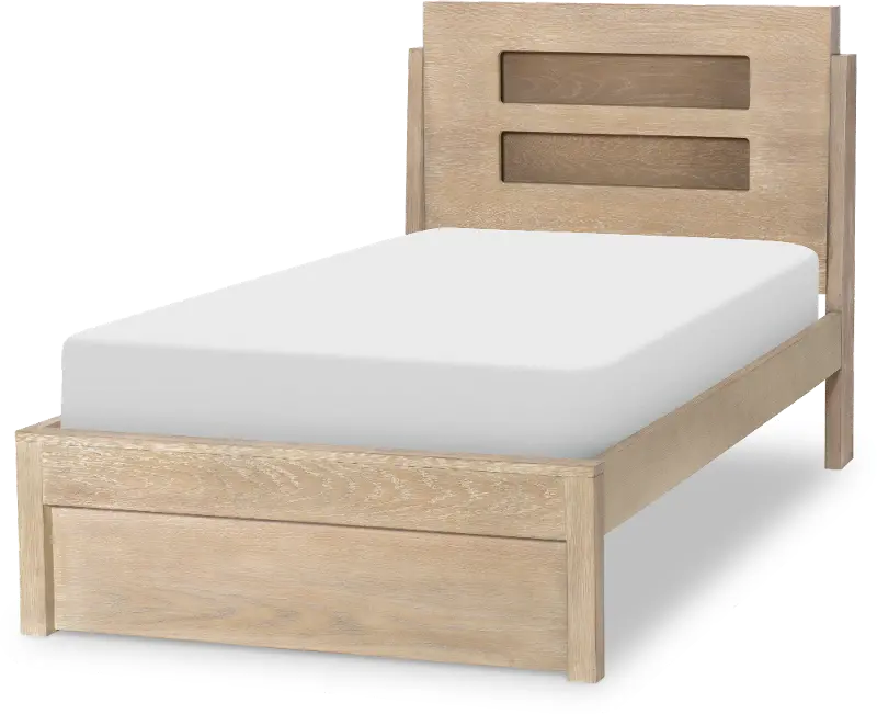 District Weathered Oak Twin Size Bed with Lights