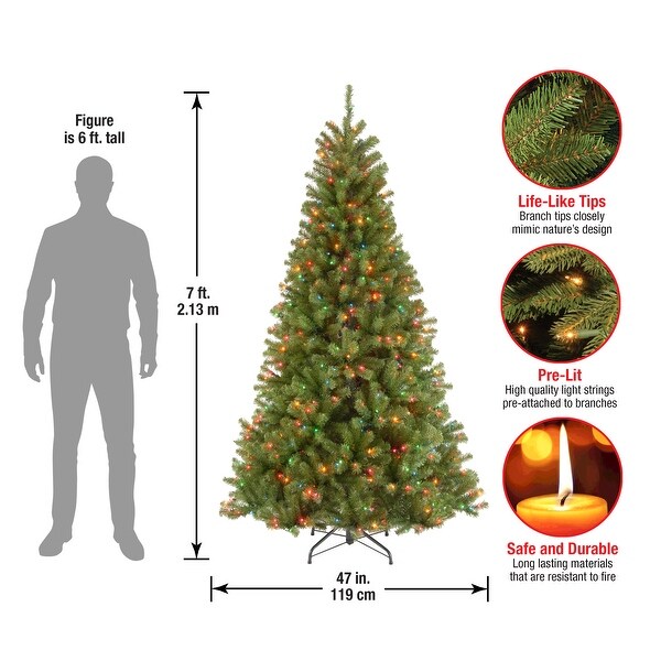 National Tree Company 7' Prelit Christmas Tree w/Clear or Multicolor Bulbs