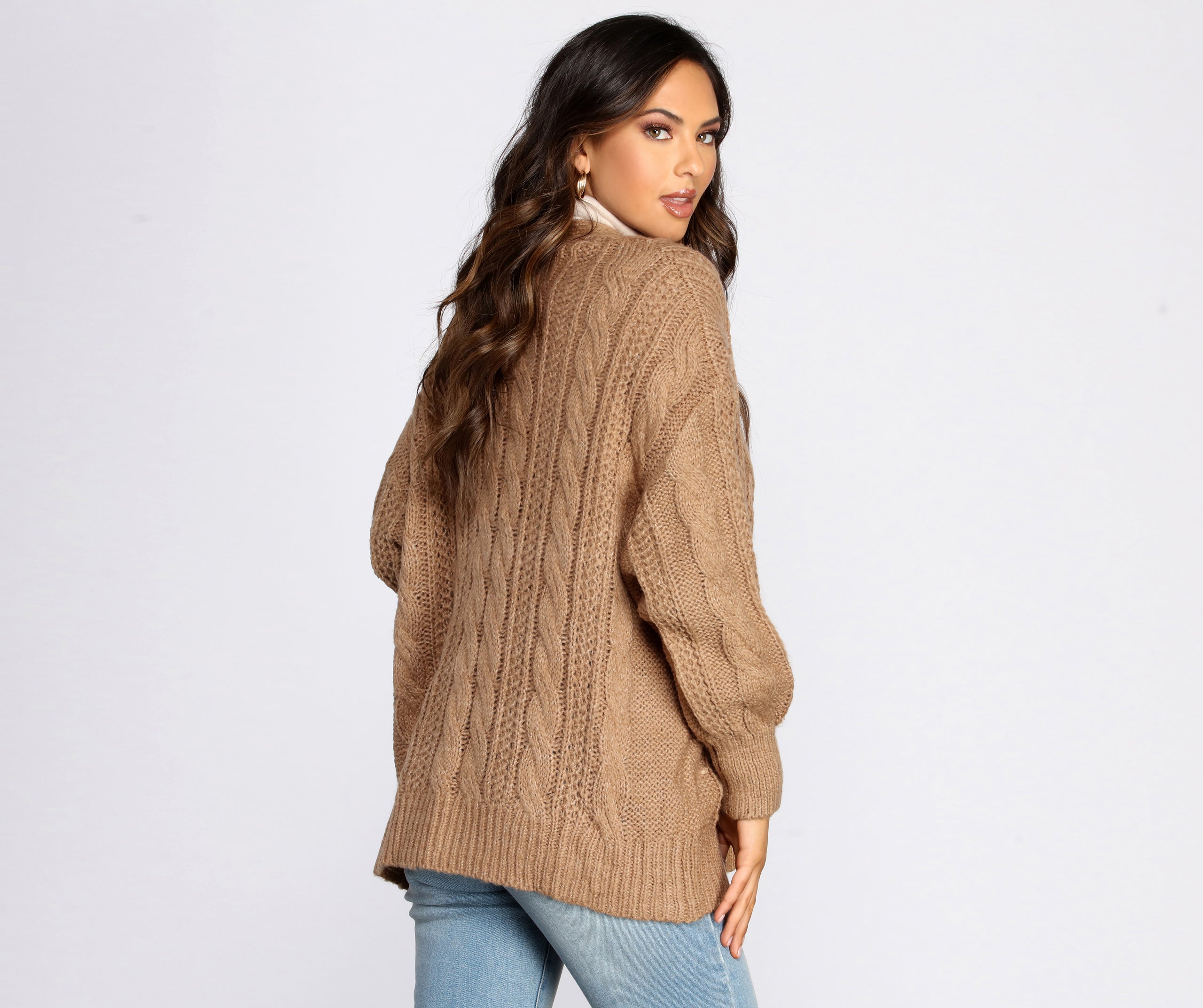 Layered Cutie Cable Knit Cardigan