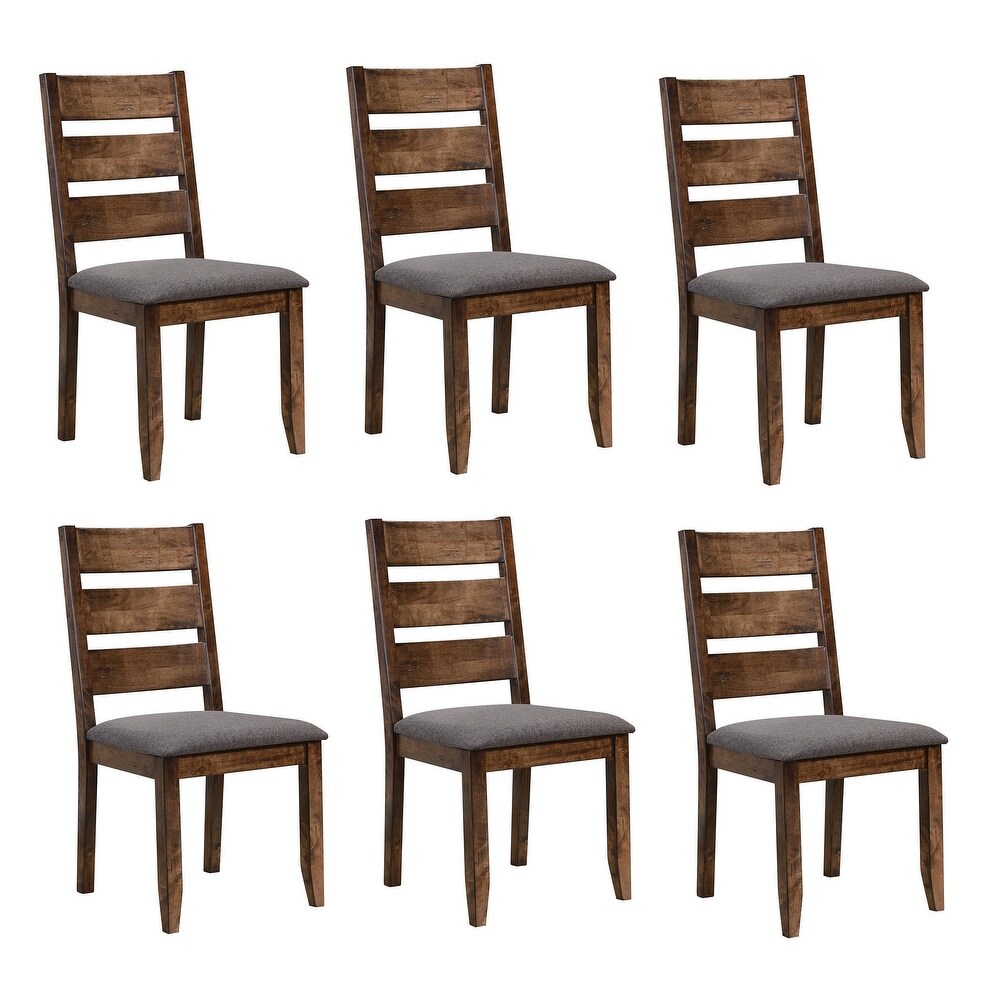 Ponti Grey and Knotty Nutmeg Ladder Back Dining Chairs (Set of 6)