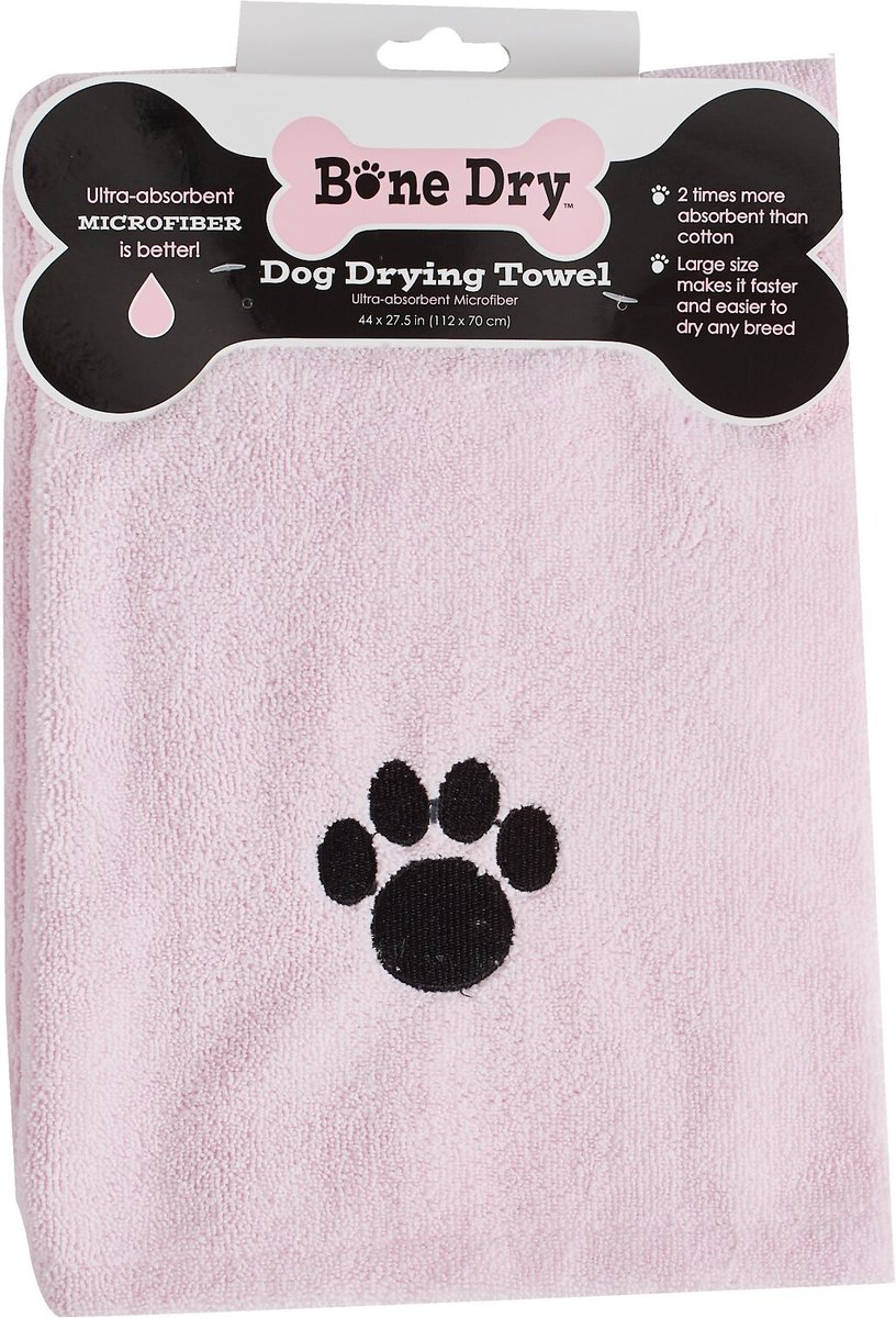 Bone Dry Embroidered Paw Print Microfiber Bath Towel