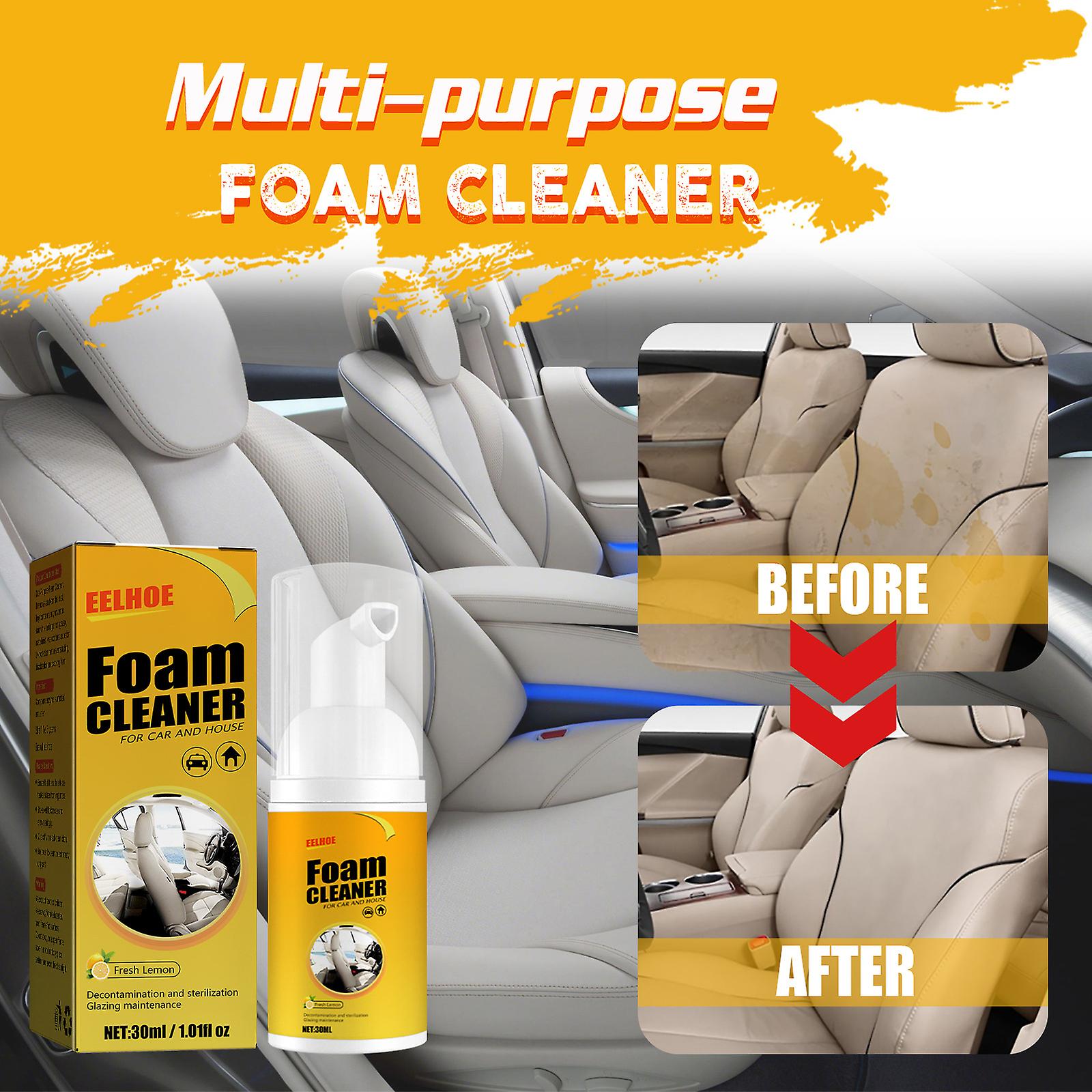 Multifunctional Foam Cleaner Supplies Car Interior Decontamination Leather Seat Cleaner Foam Head Capacity 60ml Box