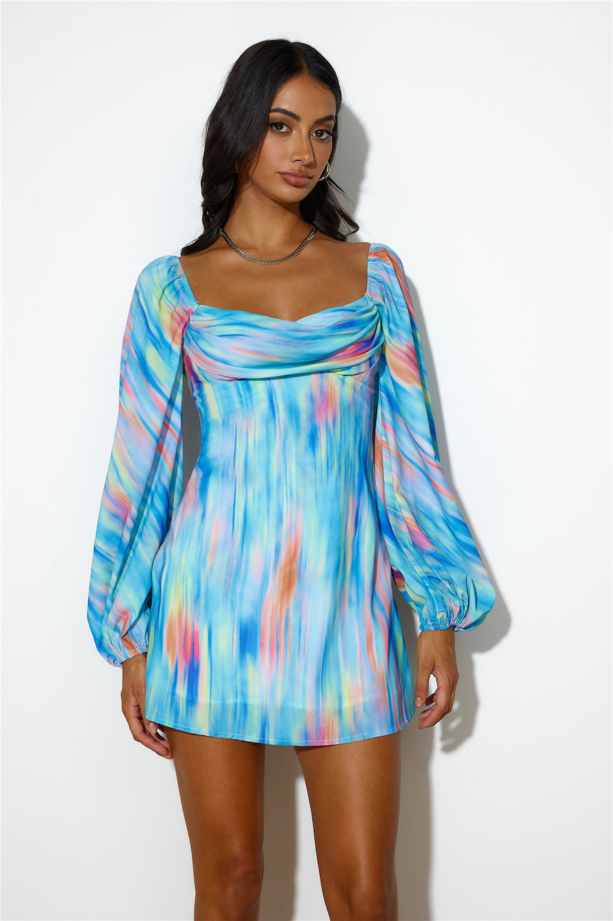 Lava Lamp Mini Dress Blue