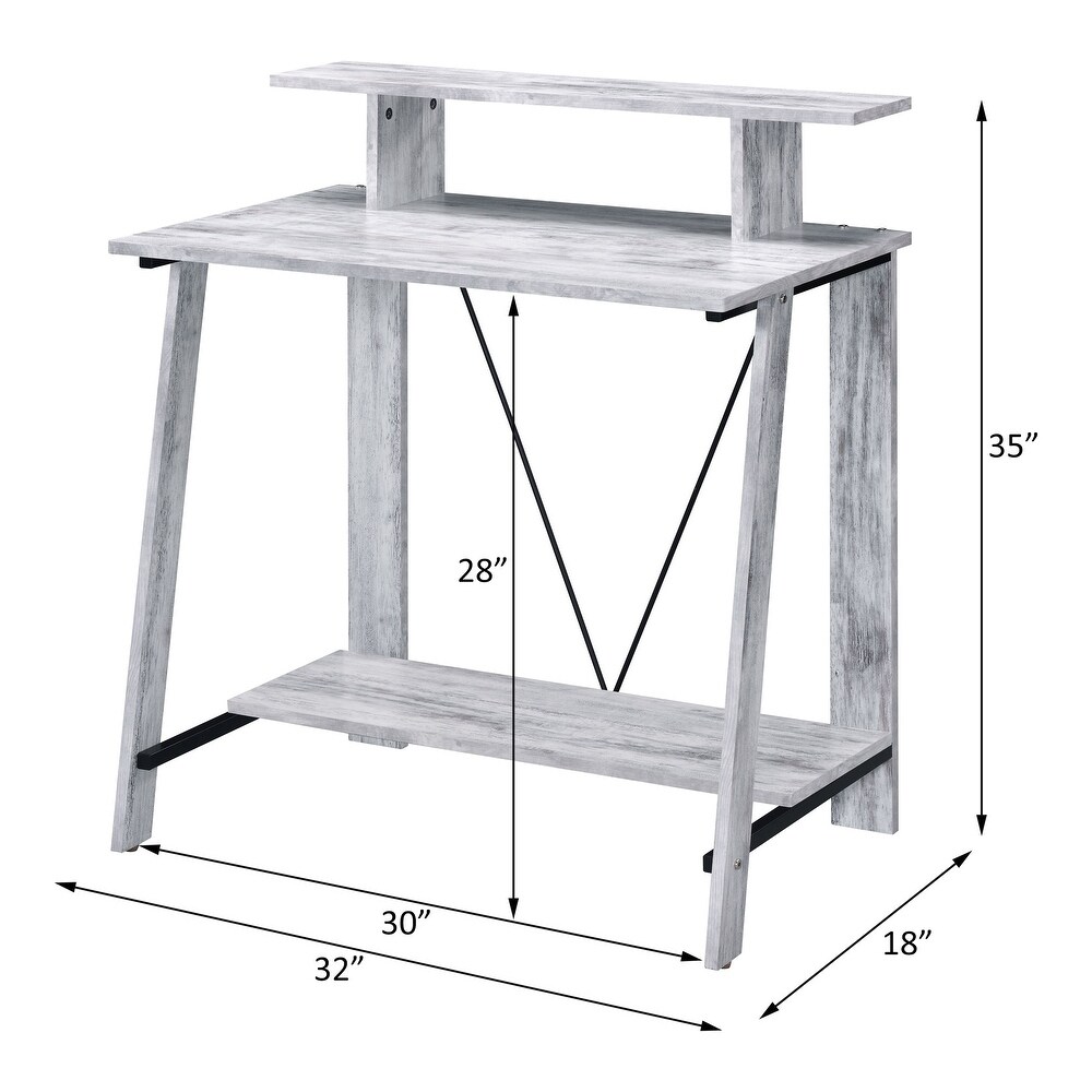 ACME Nypho Writing Desk in Antique White and Black