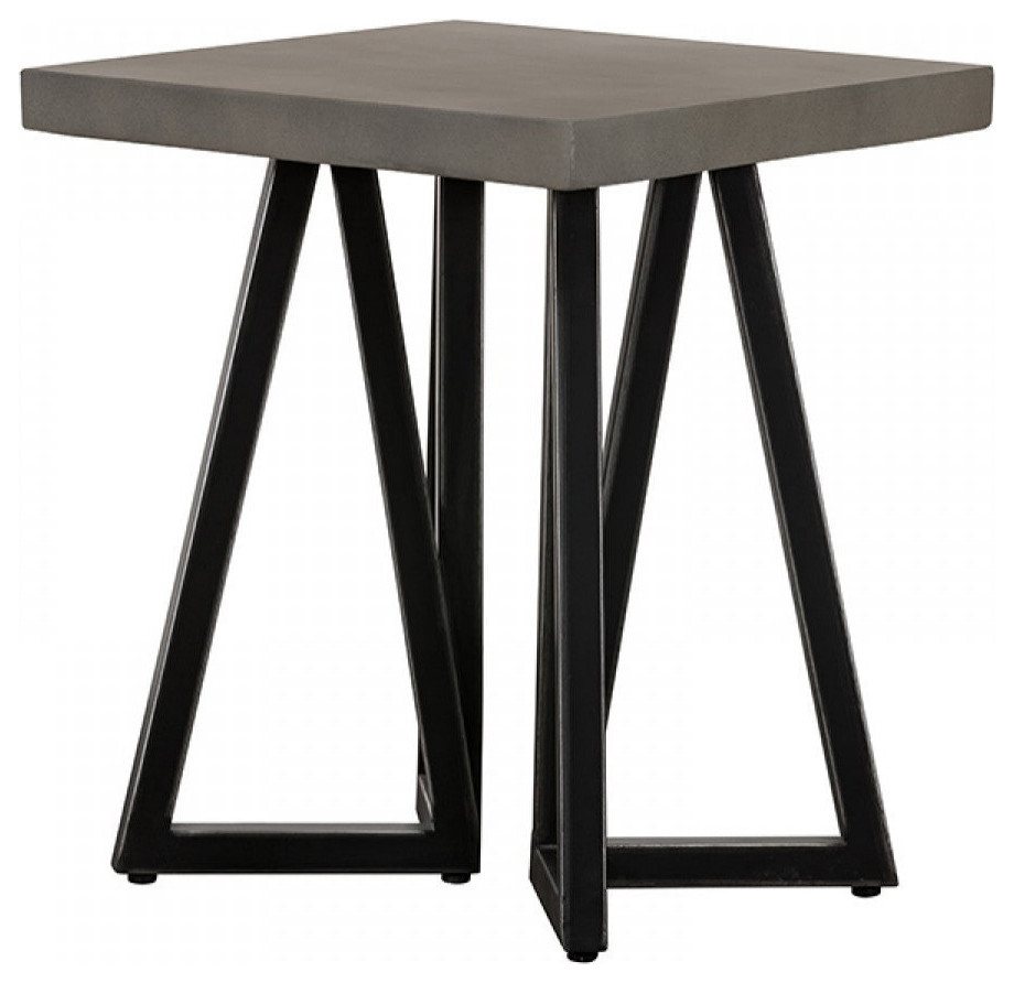 Mykolas Modern Concrete and Black Metal End Table   Modern   Side Tables And End Tables   by Virgil Stanis Design  Houzz