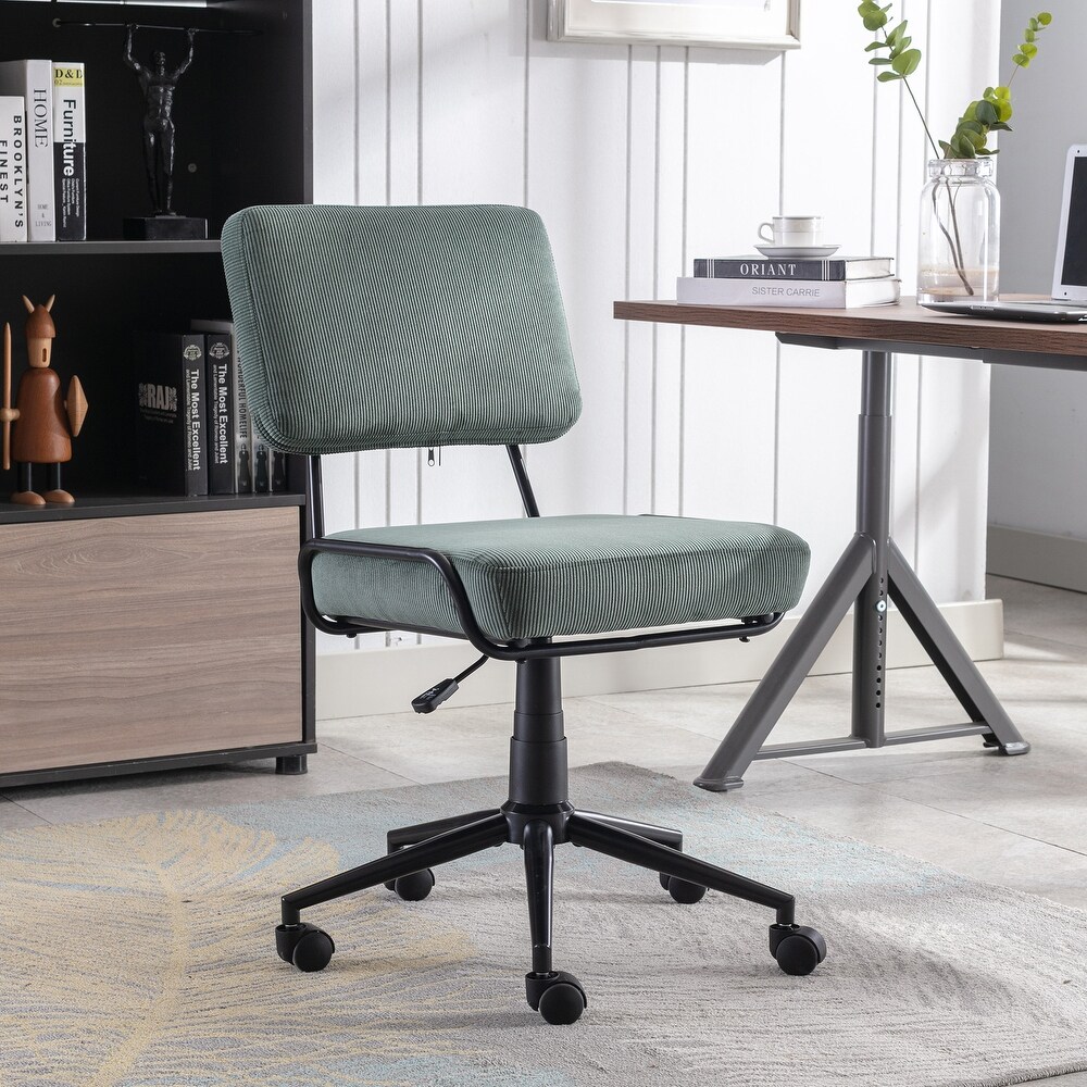 Corduroy 360 Degrees Swivel Ergonomic Chair  Modern Office Chair with Metal Base and Adjustable Height