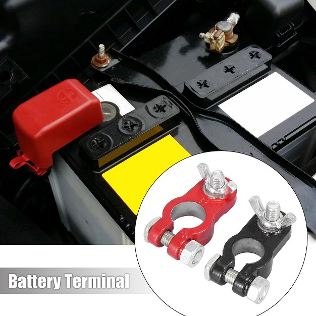 Unique Bargains Car Negative Positive Battery Post Terminal Ends Wire Cable Clamp Connectors Set With Washer