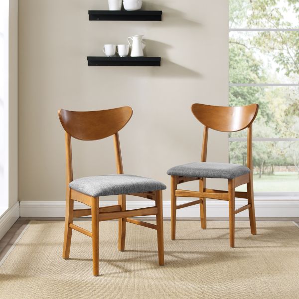 Landon 2Pc Wood Dining Chairs W/Upholstered Seat