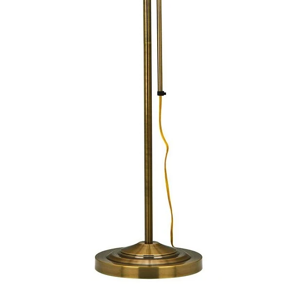 Metal Rectangular Floor Lamp with Adjustable Pole, Gold