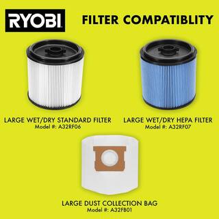 RYOBI 40V 10 Gal. Cordless WetDry Vacuum Kit with 40V 4.0 Ah Battery 40V Charger and Replacement Foam Filters (2-Pack) RY40WD01K-A32WF02