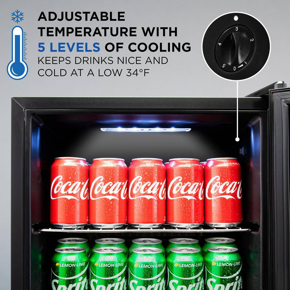 Ivation 17 in. 62 Can Freestanding Beverage Refrigerator Ultra Cool Mini Drink Fridge IVABC620SSWH