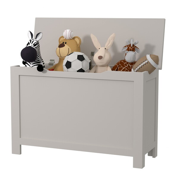 Kids Wooden Toy Box  Wide Toy Storage Organizer  T...