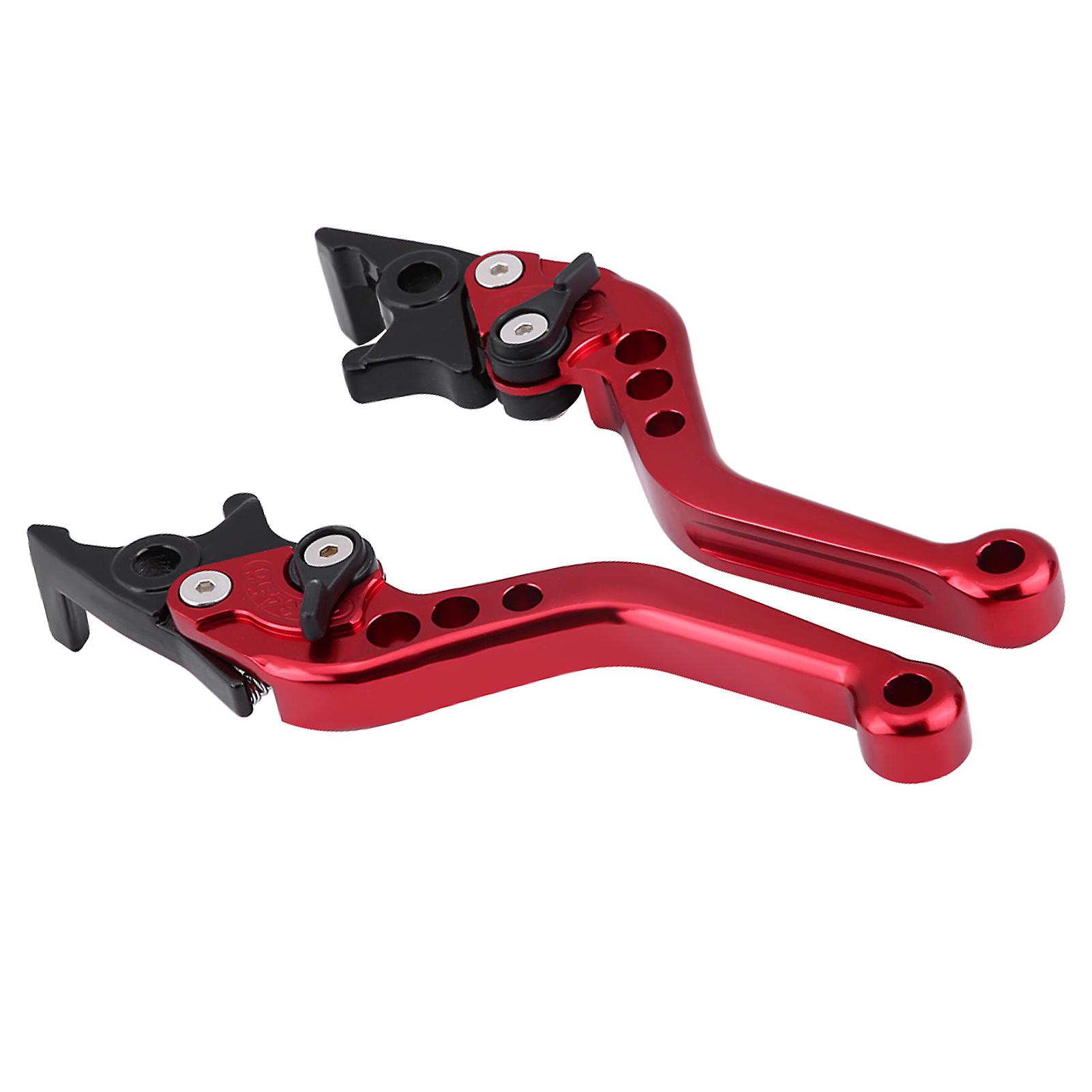 1 Pair Cnc Aluminum Motorcycle Scooter Modification Double Disc Brake Lever Universal Red