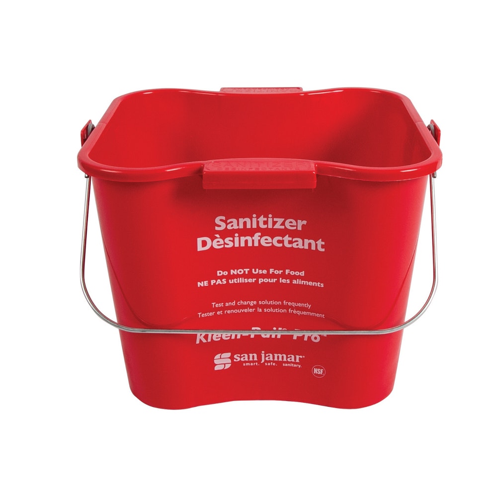 San Jamar KPP196RD Sanitizing Kleen-Pail， 6 Qt.， Red