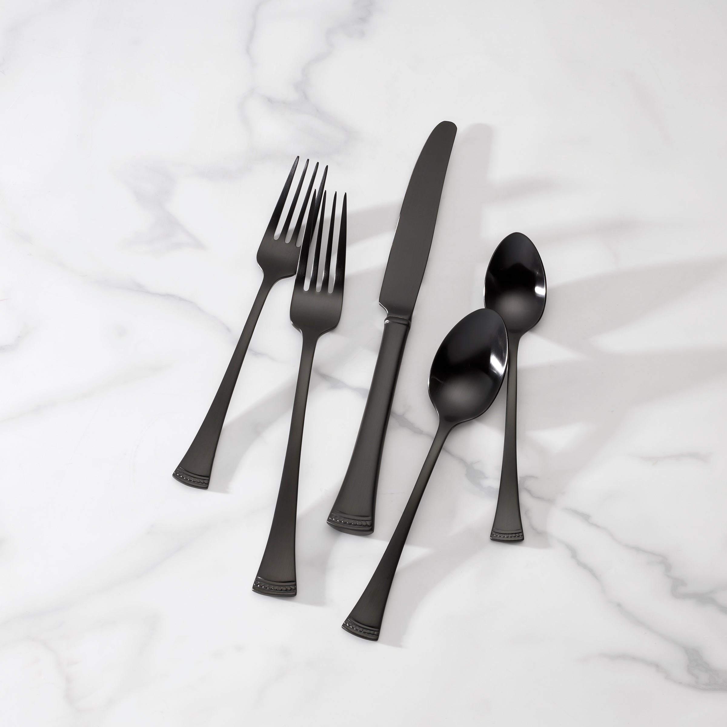 Portola Satin Black 20-Piece Flatware Set