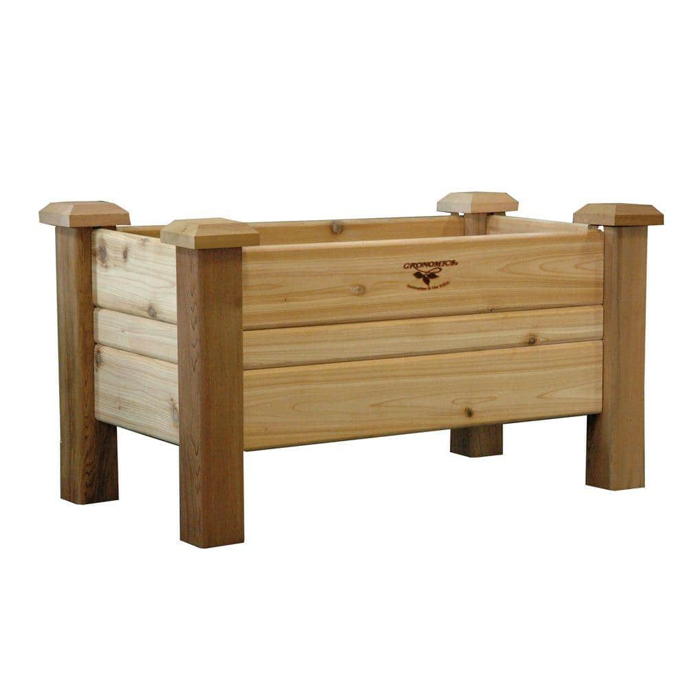 Gronomics 34 in. x 18 in. Unfinished Cedar Planter Box PB 18-34