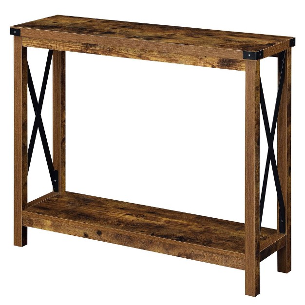 Durango Console Table With Shelf Barnwood black Breighton Home